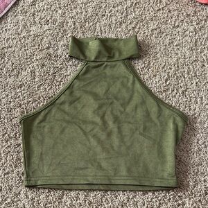 Olive Green Halter Neck Top